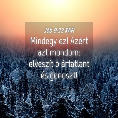 Picture 04 - Jób 9:22 KAR - Mindegy ez! Azért azt mondom: elveszít õ - Bible Verse Picture