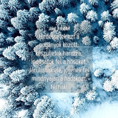 Picture 04 - Jóel 3:9 KAR - Hirdessétek ezt a pogányok között; - Bible Verse Picture
