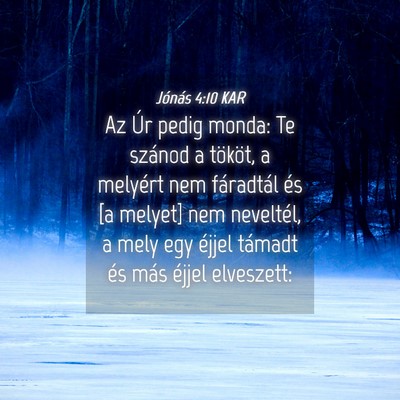Picture 04 - Jónás 4:10 KAR - Az Úr pedig monda: Te szánod a tököt, a - Bible Verse Picture