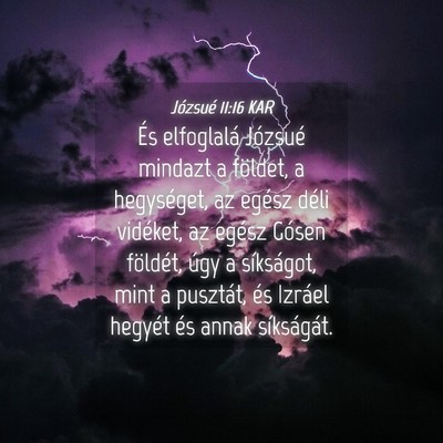 Picture 04 - Józsué 11:16 KAR - És elfoglalá Józsué mindazt a földet, a - Bible Verse Picture