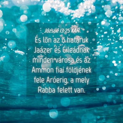 Picture 04 - Józsué 13:25 KAR - És lõn az õ határuk Jaázer és Gileádnak - Bible Verse Picture