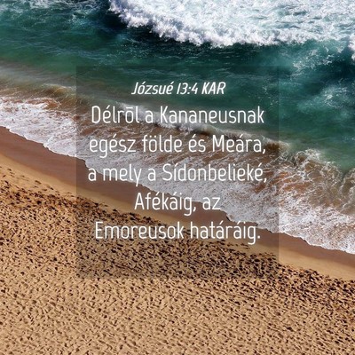 Picture 04 - Józsué 13:4 KAR - Délrõl a Kananeusnak egész földe és Meára, - Bible Verse Picture