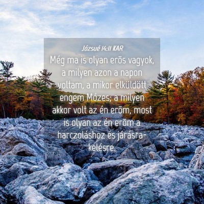 Picture 04 - Józsué 14:11 KAR - Még ma is olyan erõs vagyok, a milyen azon a - Bible Verse Picture