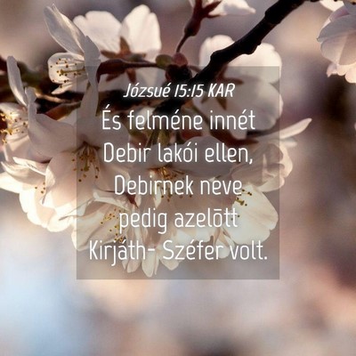 Picture 04 - Józsué 15:15 KAR - És felméne innét Debir lakói ellen, Debirnek - Bible Verse Picture