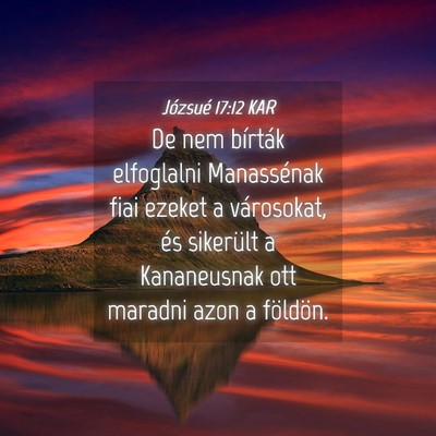 Picture 04 - Józsué 17:12 KAR - De nem bírták elfoglalni Manassénak fiai - Bible Verse Picture