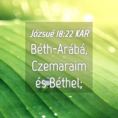 Picture 04 - Józsué 18:22 KAR - Béth-Arábá, Czemaraim és - Bible Verse Picture