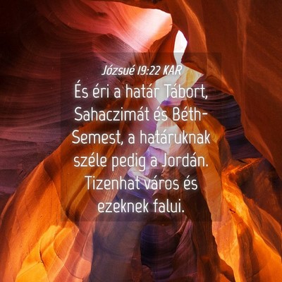 Picture 04 - Józsué 19:22 KAR - És éri a határ Tábort, Sahaczimát és - Bible Verse Picture