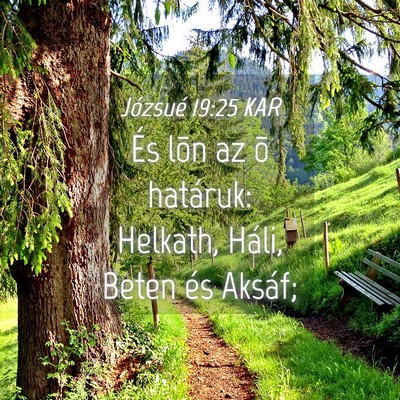 Picture 04 - Józsué 19:25 KAR - És lõn az õ határuk: Helkath, Háli, Beten - Bible Verse Picture