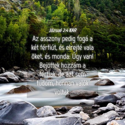 Picture 04 - Józsué 2:4 KAR - Az asszony pedig fogá a két férfiút, és - Bible Verse Picture