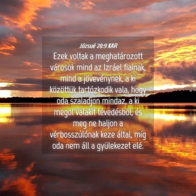 Picture 04 - Józsué 20:9 KAR - Ezek voltak a meghatározott városok mind az - Bible Verse Picture