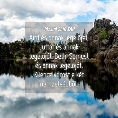 Picture 04 - Józsué 21:16 KAR - Aint és annak legelõjét, Juttát és annak - Bible Verse Picture