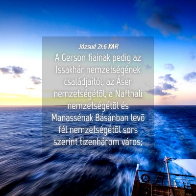 Picture 04 - Józsué 21:6 KAR - A Gerson fiainak pedig az Issakhár - Bible Verse Picture