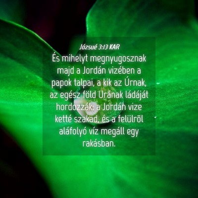 Picture 04 - Józsué 3:13 KAR - És mihelyt megnyugosznak majd a Jordán vizében - Bible Verse Picture
