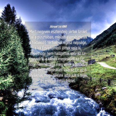 Picture 04 - Józsué 5:6 KAR - Mert negyven esztendeig jártak Izráel fiai a - Bible Verse Picture