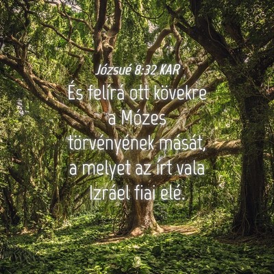 Picture 04 - Józsué 8:32 KAR - És felírá ott kövekre a Mózes törvényének - Bible Verse Picture