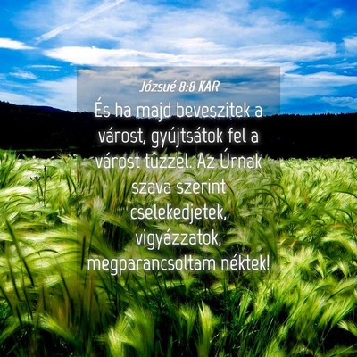 Picture 04 - Józsué 8:8 KAR - És ha majd beveszitek a várost, gyújtsátok - Bible Verse Picture