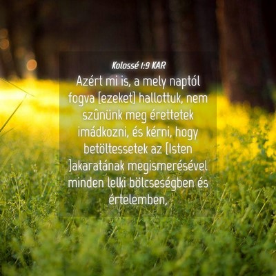 Picture 04 - Kolossé 1:9 KAR - Azért mi is, a mely naptól fogva [ezeket] - Bible Verse Picture
