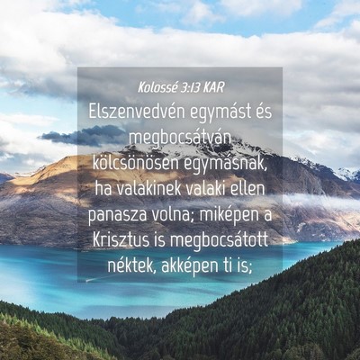 Picture 04 - Kolossé 3:13 KAR - Elszenvedvén egymást és megbocsátván - Bible Verse Picture