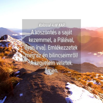 Picture 04 - Kolossé 4:18 KAR - A köszöntés a saját kezemmel, a Páléval, - Bible Verse Picture