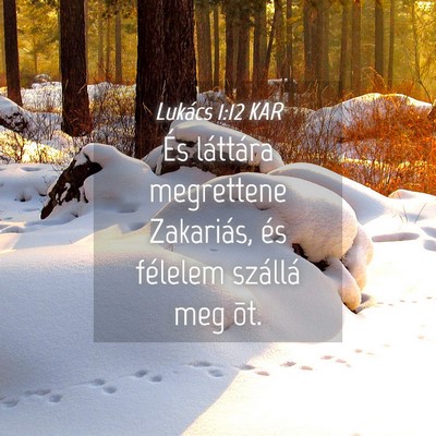 Picture 04 - Lukács 1:12 KAR - És láttára megrettene Zakariás, és félelem - Bible Verse Picture