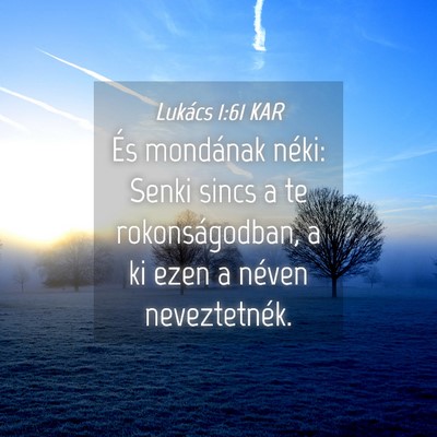 Picture 04 - Lukács 1:61 KAR - És mondának néki: Senki sincs a te - Bible Verse Picture