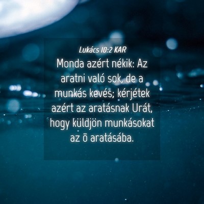 Picture 04 - Lukács 10:2 KAR - Monda azért nékik: Az aratni való sok, de a - Bible Verse Picture