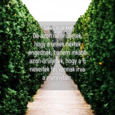 Picture 04 - Lukács 10:20 KAR - De azon ne örüljetek, hogy a lelkek néktek - Bible Verse Picture