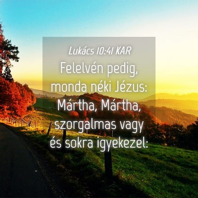 Picture 04 - Lukács 10:41 KAR - Felelvén pedig, monda néki Jézus: Mártha, - Bible Verse Picture