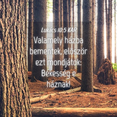 Picture 04 - Lukács 10:5 KAR - Valamely házba bementek, elõször ezt - Bible Verse Picture