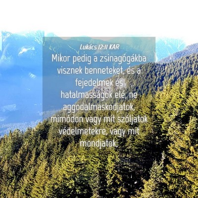 Picture 04 - Lukács 12:11 KAR - Mikor pedig a zsinagógákba visznek benneteket, - Bible Verse Picture