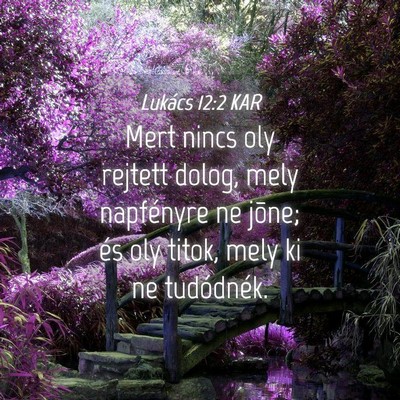Picture 04 - Lukács 12:2 KAR - Mert nincs oly rejtett dolog, mely napfényre ne - Bible Verse Picture