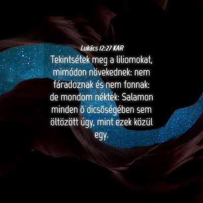 Picture 04 - Lukács 12:27 KAR - Tekintsétek meg a liliomokat, mimódon - Bible Verse Picture