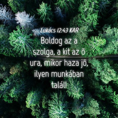 Picture 04 - Lukács 12:43 KAR - Boldog az a szolga, a kit az õ ura, mikor haza - Bible Verse Picture