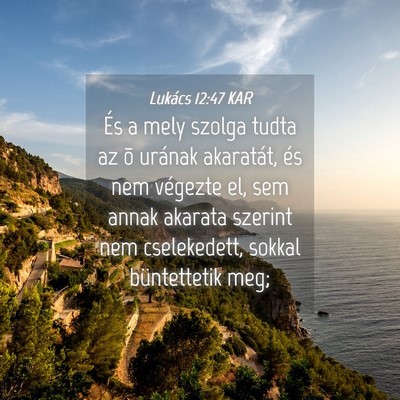 Picture 04 - Lukács 12:47 KAR - És a mely szolga tudta az õ urának akaratát, - Bible Verse Picture