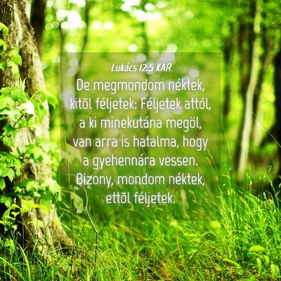 Picture 04 - Lukács 12:5 KAR - De megmondom néktek, kitõl féljetek: Féljetek - Bible Verse Picture