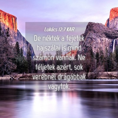 Picture 04 - Lukács 12:7 KAR - De néktek a fejetek hajszálai is mind számon - Bible Verse Picture