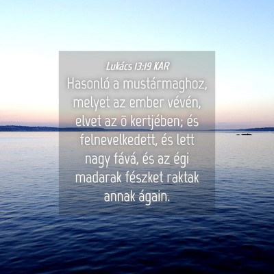 Picture 04 - Lukács 13:19 KAR - Hasonló a mustármaghoz, melyet az ember - Bible Verse Picture