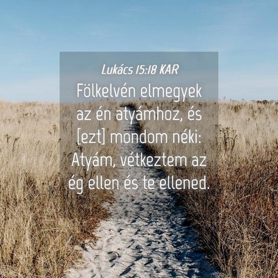 Picture 04 - Lukács 15:18 KAR - Fölkelvén elmegyek az én atyámhoz, és [ezt] - Bible Verse Picture