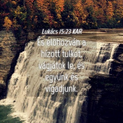 Picture 04 - Lukács 15:23 KAR - És elõhozván a hízott tulkot, vágjátok le, - Bible Verse Picture