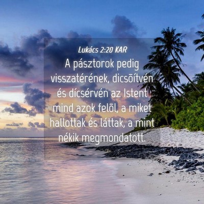 Picture 04 - Lukács 2:20 KAR - A pásztorok pedig visszatérének, dicsõítvén - Bible Verse Picture