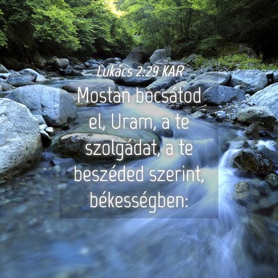 Picture 04 - Lukács 2:29 KAR - Mostan bocsátod el, Uram, a te szolgádat, a te - Bible Verse Picture