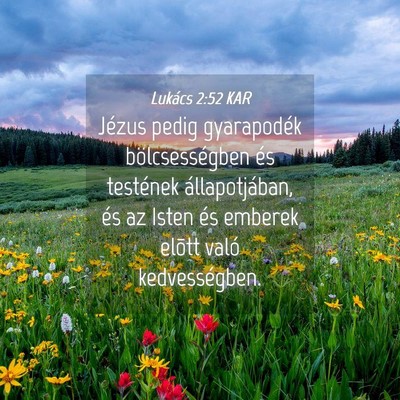 Picture 04 - Lukács 2:52 KAR - Jézus pedig gyarapodék bölcsességben és - Bible Verse Picture