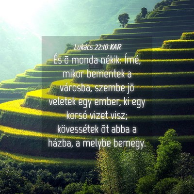 Picture 04 - Lukács 22:10 KAR - És õ monda nékik: Ímé, mikor bementek a - Bible Verse Picture