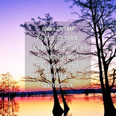 Picture 04 - Lukács 22:15 KAR - És monda nékik: Kívánva kívántam a husvéti - Bible Verse Picture