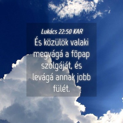 Picture 04 - Lukács 22:50 KAR - És közülök valaki megvágá a fõpap - Bible Verse Picture