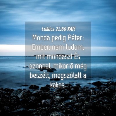 Picture 04 - Lukács 22:60 KAR - Monda pedig Péter: Ember, nem tudom, mit - Bible Verse Picture