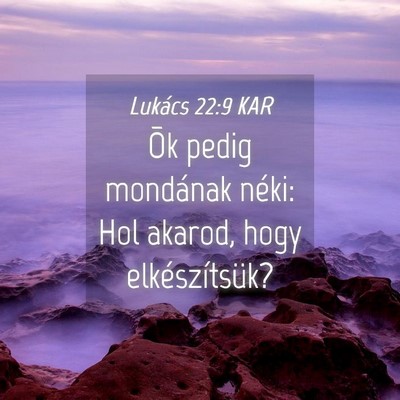 Picture 04 - Lukács 22:9 KAR - Õk pedig mondának néki: Hol akarod, hogy - Bible Verse Picture