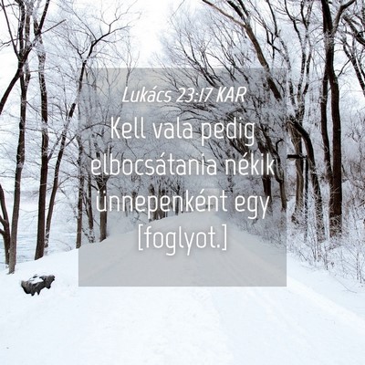 Picture 04 - Lukács 23:17 KAR - Kell vala pedig elbocsátania nékik - Bible Verse Picture