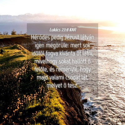 Picture 04 - Lukács 23:8 KAR - Héródes pedig Jézust látván igen megörüle: - Bible Verse Picture
