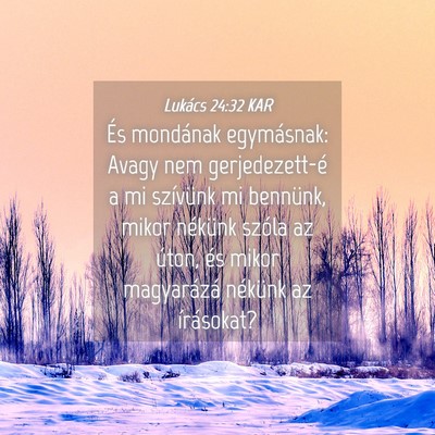 Picture 04 - Lukács 24:32 KAR - És mondának egymásnak: Avagy nem - Bible Verse Picture